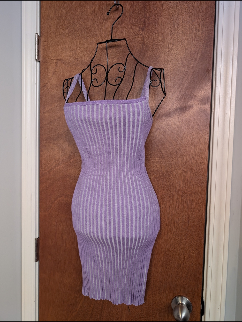 Blue Blush Lilac Ribbed Knit Top